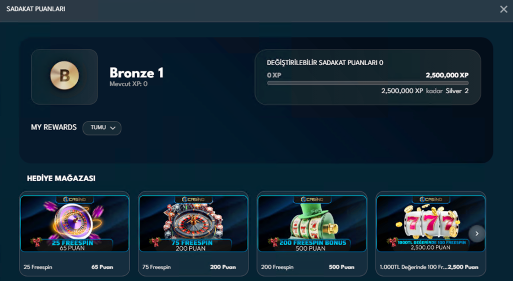 TLCasino Sadakat Mağazası